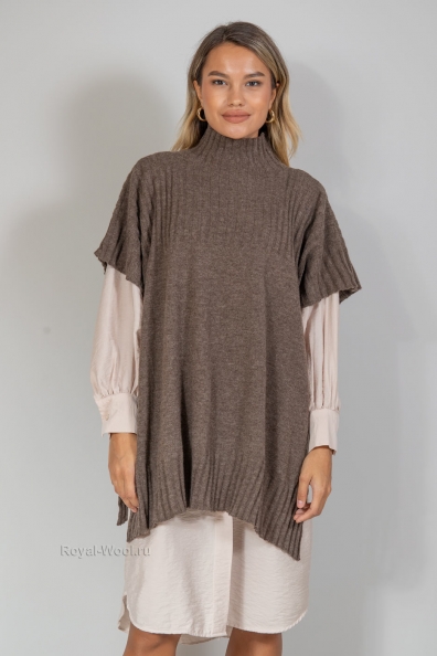 Женский вязаный жилет-накидка 411-NF-1