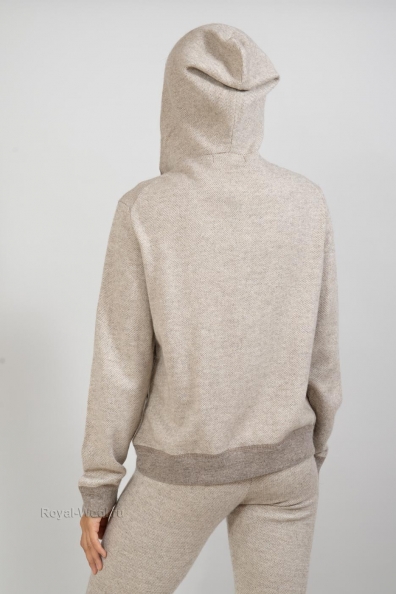 Джемпер светлый на молнии с капюшоном 406-2NF-1