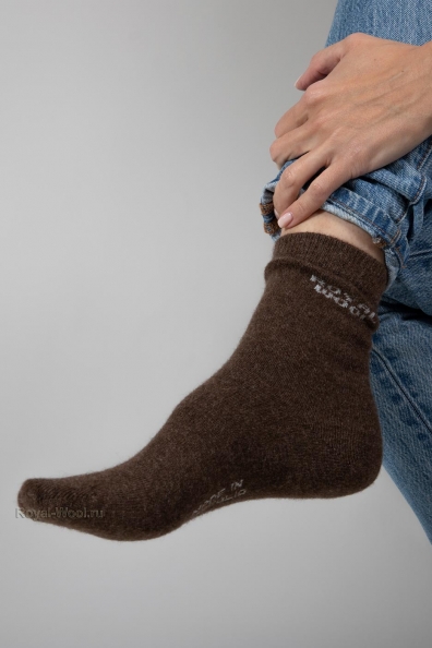 Шерстяные носки коричневые тонкие 1113-26