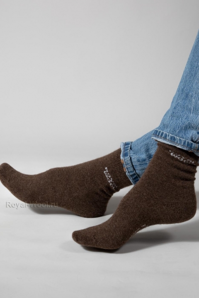 Шерстяные носки коричневые тонкие 1113-26