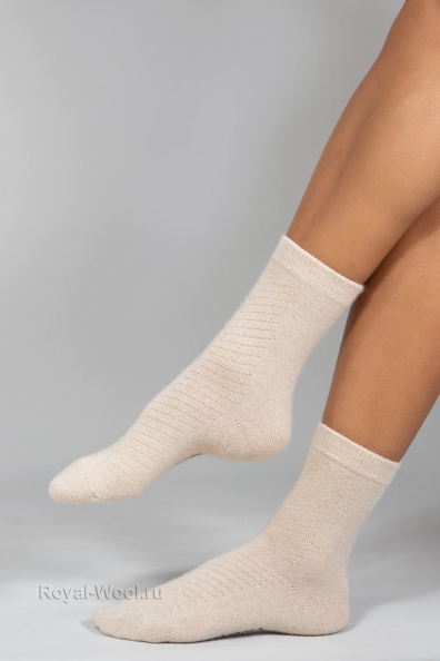 Носки из кашемира светло-бежевые 112-3