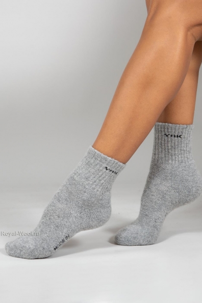 Серые носки из шерсти (пуха) яка 101-grey