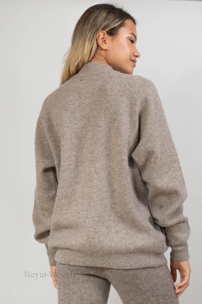 Серый джемпер на молнии (монгольский ягненок) 402-5-NF-1