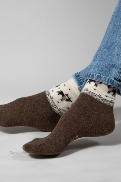 Шерстяные носки с рисунком «олени» 1113-27