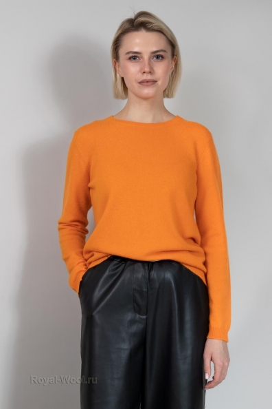 Светло-оранжевый кашемировый джемпер 705-E-14