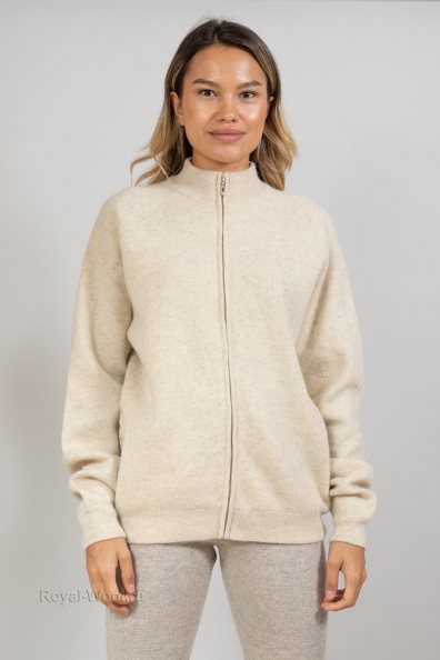 Светлый шерстяной джемпер на молнии 402-5-NF-2