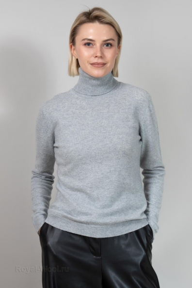 Свитер-водолазка серо-голубой 705-2-1