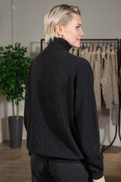 Свитер-водолазка темный кашемир графит 705-5