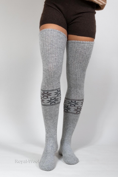 Женские высокие гольфы «снежинка» 099-5-3