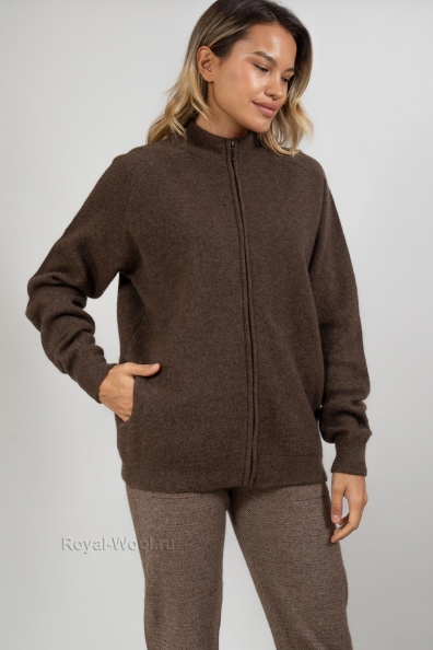 Женский шерстяной джемпер на молнии 402-5-NF