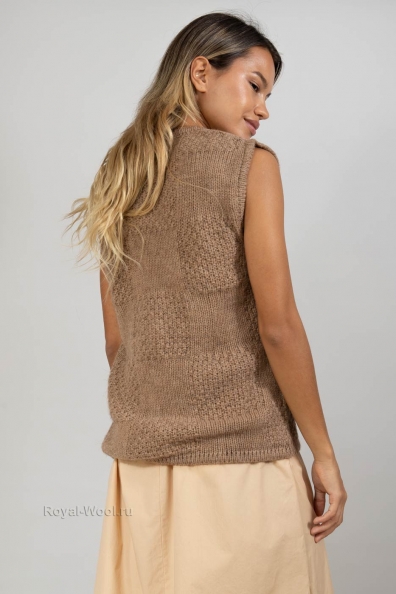 Жилет-безрукавка крупной вязки 387-W