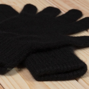 Мужские черные перчатки кашемир фото1