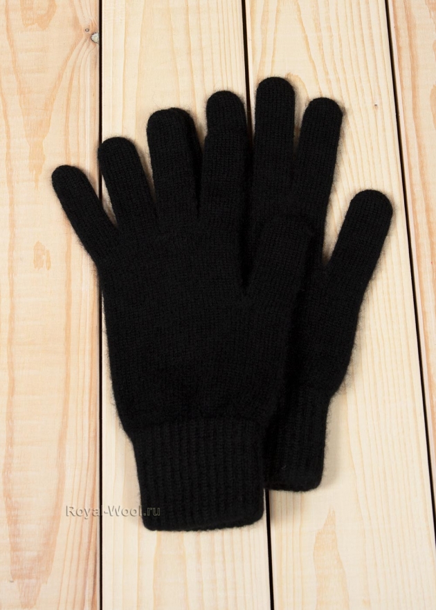 Мужские черные перчатки кашемир фото3