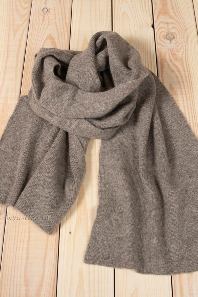 Трикотажный серый шарф пух яка 196-1-SL-2