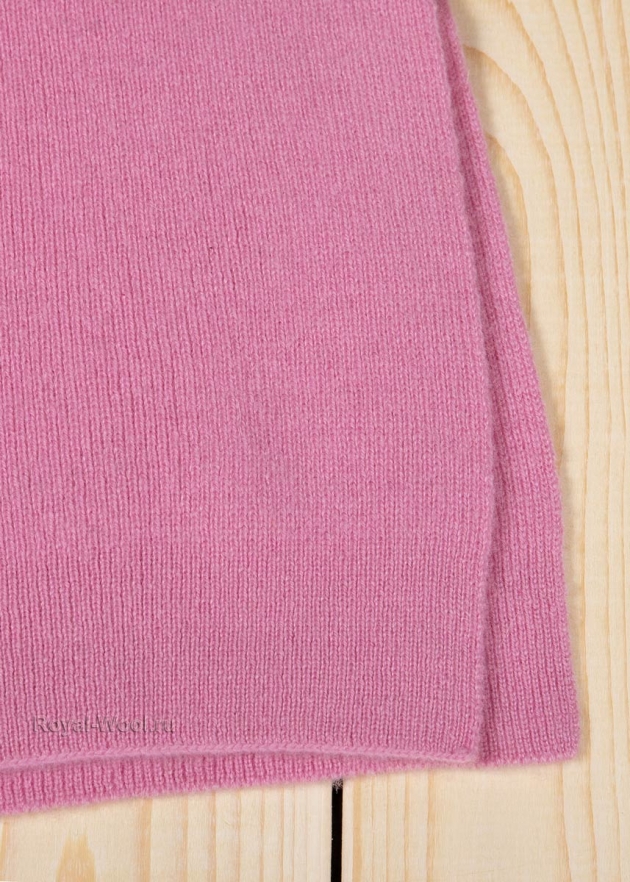 Розовый трикотажный шарф кашемир фото2