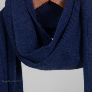 Темно-синий кашемировый шарф фото2