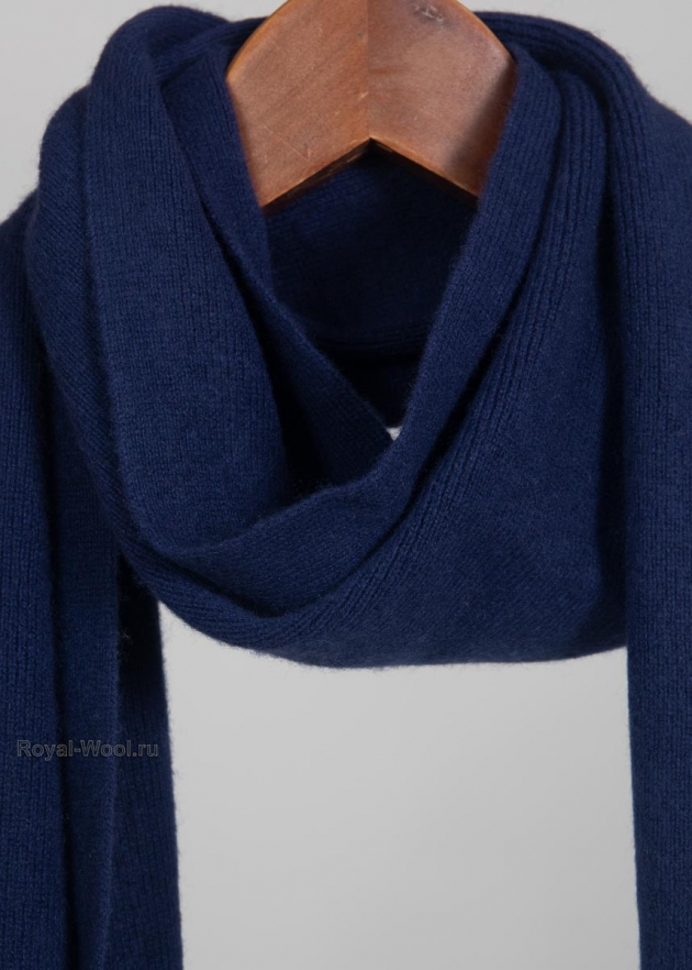 Темно-синий кашемировый шарф фото2