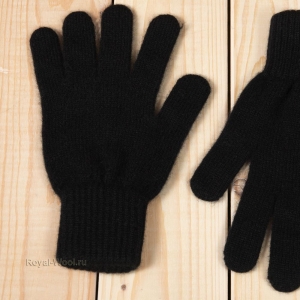 Черные женские перчатки кашемир фото1