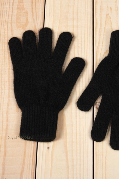 Женские кашемировые черные перчатки 106-7-15