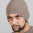 Темно-бежевая кашемировая мужская шапка фото1