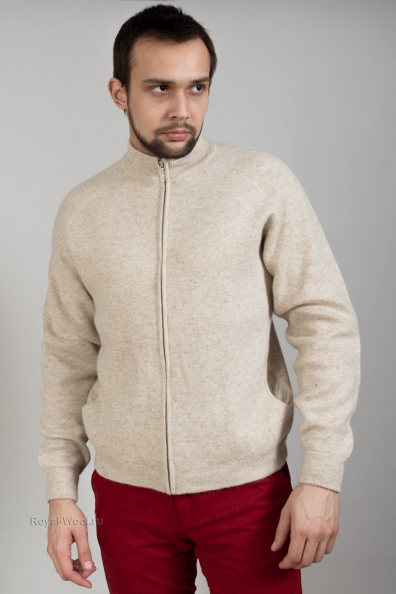 Мужской шерстяной джемпер на молнии 402-5-MNF-2