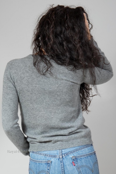 Серый джемпер кашемир женский 705-E-15