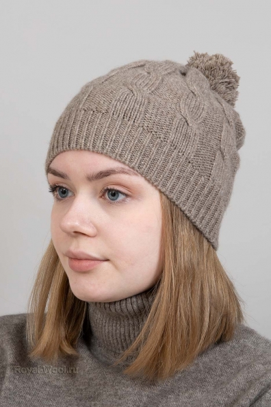 Женская шапка с помпоном 195-91