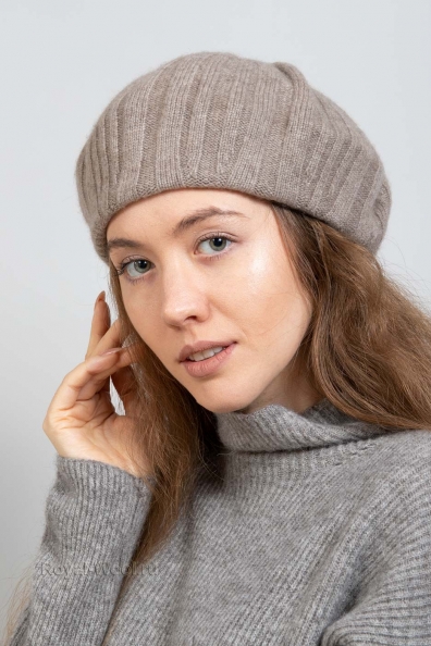 Берет кашемировый бежевый 750-KB-1