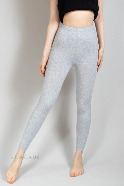 Светло-серые шерстяные леггинсы 187-2-8