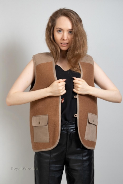 Тканый жилет из верблюжьей шерсти 104-2