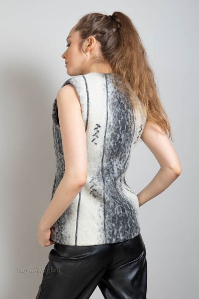 Женский шерстяной жилет белый 104-9