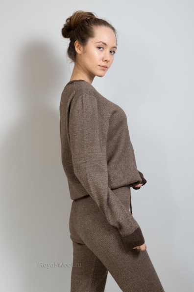 Джемпер женский шерстяной с круглой горловиной 406-1NF