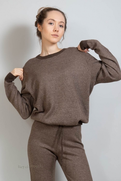 Джемпер женский шерстяной с круглой горловиной 406-1NF