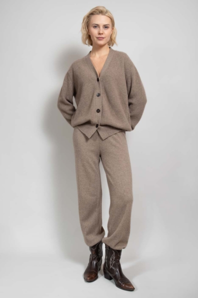 Брюки кашемир бежевые женские 716-M-2
