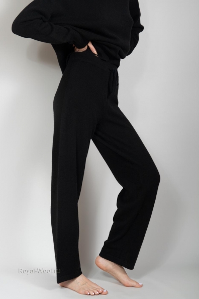 Брюки кашемир черные женские 716-M-1