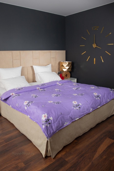 Одеяло верблюжья шерсть сиреневое 200х210см 143-3