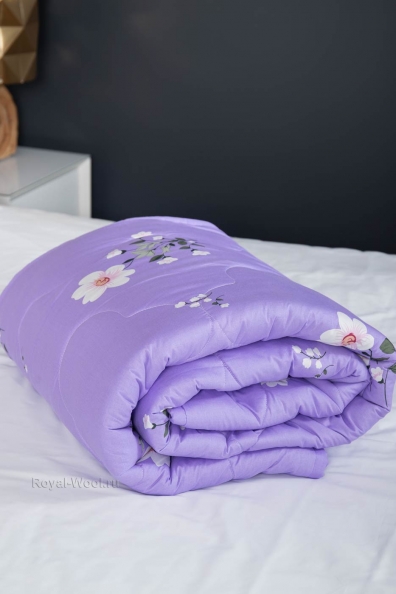 Одеяло верблюжья шерсть сиреневое 200х210см 143-3