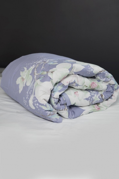 Одеяло верблюжья шерсть стёганое голубое 200х210см 143-2