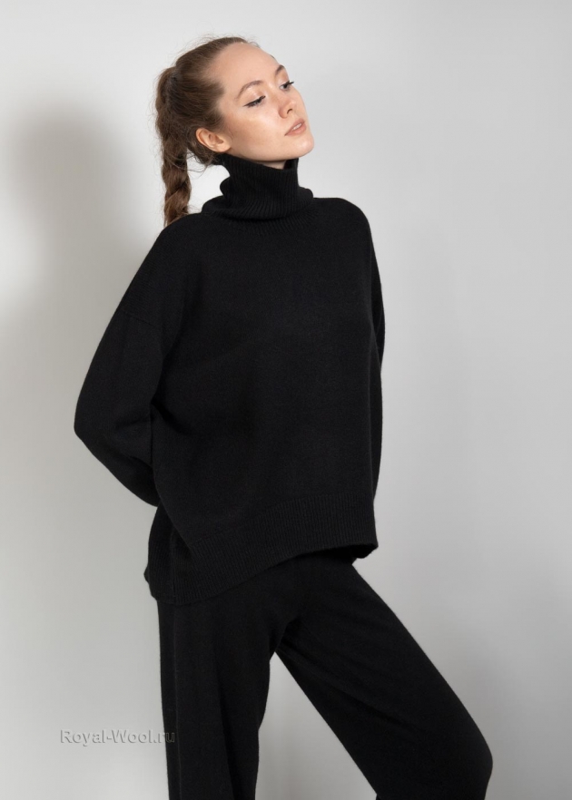 Черный женский свитер кашемир фото3
