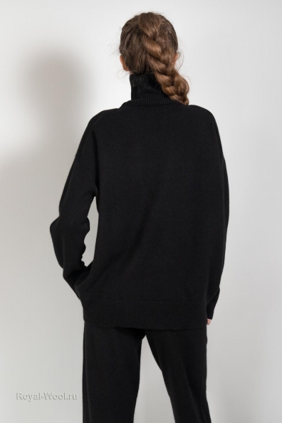 Свитер черный кашемировый 709-M-1