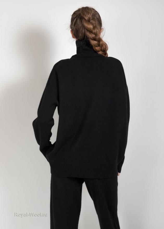 Черный женский свитер кашемир фото2