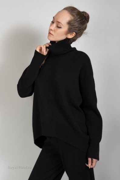 Свитер черный кашемировый 709-M-1