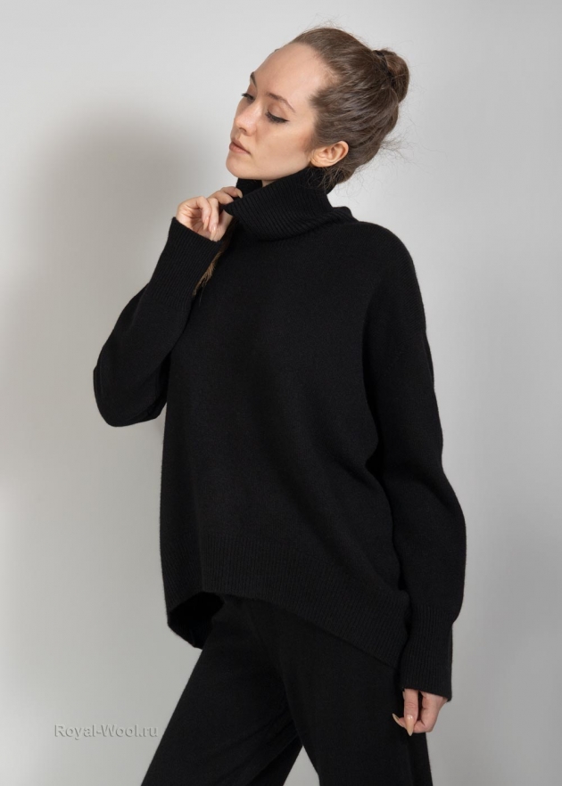 Черный женский свитер кашемир фото1