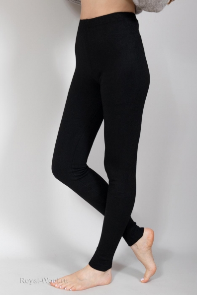 Черные однотонные шерстяные легинсы 187-2-9