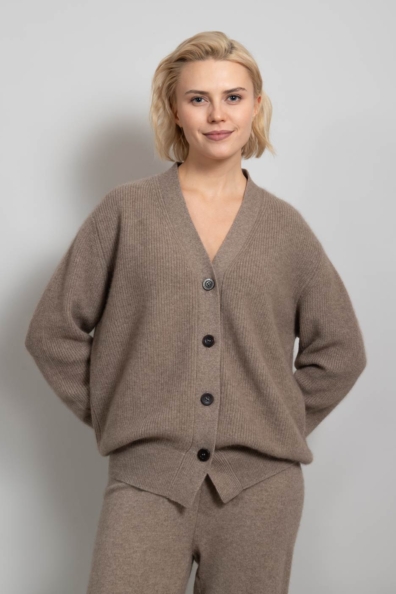 Кашемировый кардиган бежевый «органик» 802-M-1