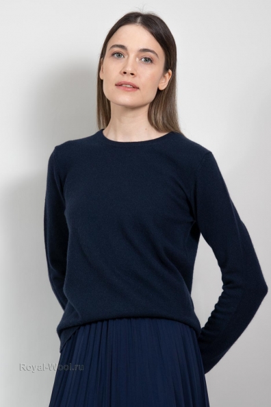 Женский синий джемпер кашемир 705-E-16