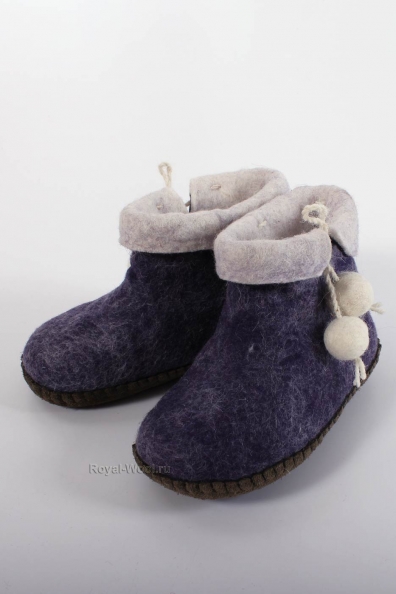 Детские фиолетовые войлочные валенки 214-А2-2