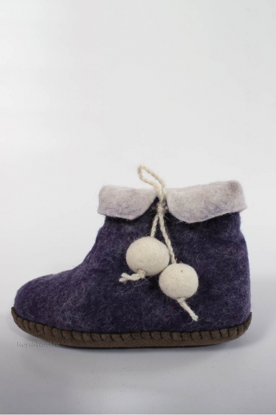 Детские фиолетовые войлочные валенки 214-А2-2