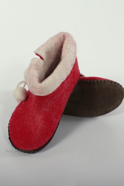 Детские валенки войлочные красные 214-А2