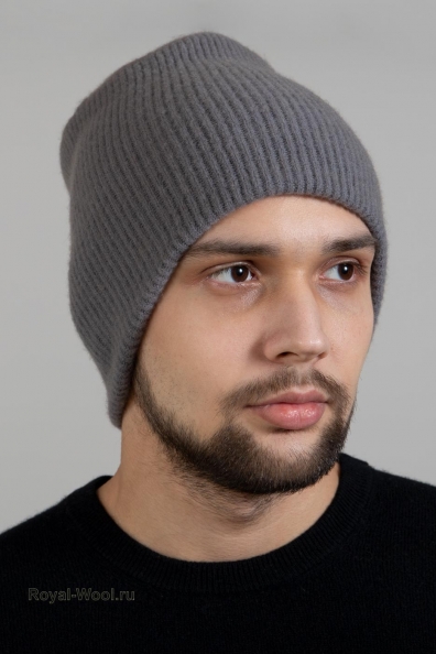 Кашемировая шапка серая 750-4-38M